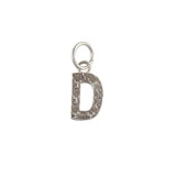 Collier argent 925 pendentif lettre martelée - D