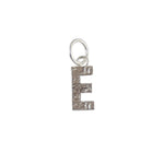 Collier argent 925 pendentif lettre martelée - E