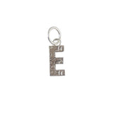 Collier argent 925 pendentif lettre martelée - E