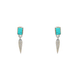 Boucles dorées pierre et pampille goutte zircons - ARGENT &