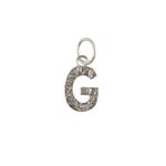 Collier argent 925 pendentif lettre martelée - G