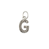 Collier argent 925 pendentif lettre martelée - G