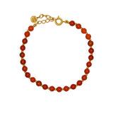 Bracelet doré et perles - AGATE ROUGE