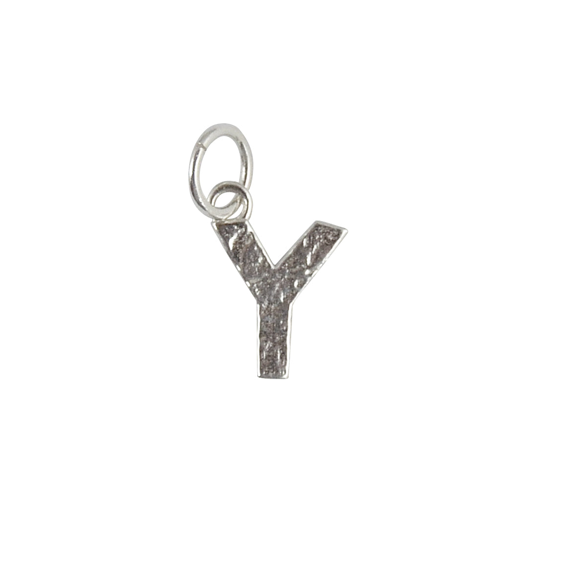 Collier argent 925 pendentif lettre martelée - Y