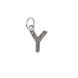 Collier argent 925 pendentif lettre martelée - Y