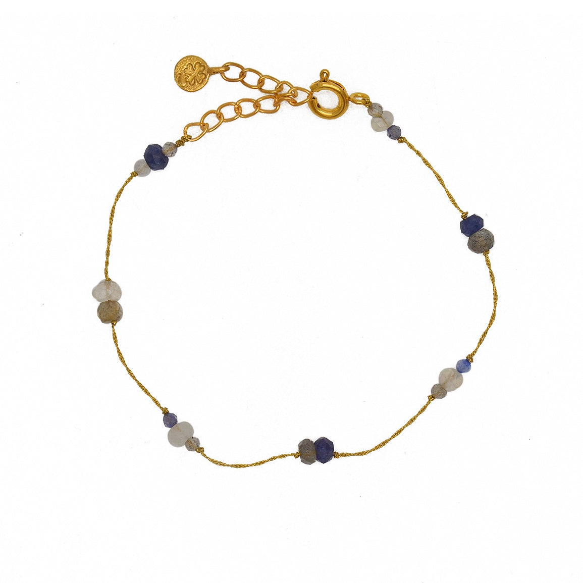 Bracelet tressé pierre de lune labradorite et iolite