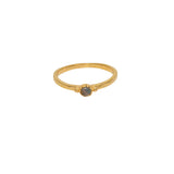 Bague dorée fine et petite pierre - 50 / LABRADORITE