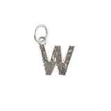 Collier argent 925 pendentif lettre martelée - W