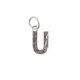 Collier argent 925 pendentif lettre martelée - U