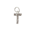 Collier argent 925 pendentif lettre martelée - T
