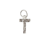Collier argent 925 pendentif lettre martelée - T
