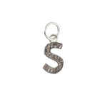 Collier argent 925 pendentif lettre martelée - S