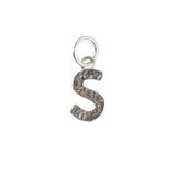 Collier argent 925 pendentif lettre martelée - S