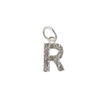Collier argent 925 pendentif lettre martelée - R