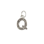 Collier argent 925 pendentif lettre martelée - Q