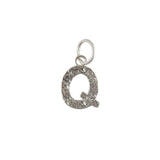 Collier argent 925 pendentif lettre martelée - Q