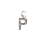 Collier argent 925 pendentif lettre martelée - P
