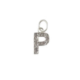 Collier argent 925 pendentif lettre martelée - P