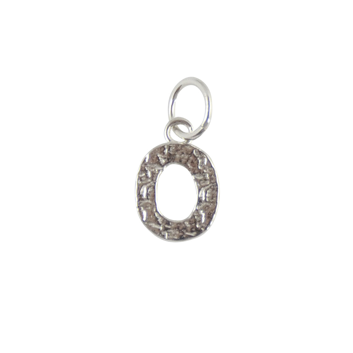 Collier argent 925 pendentif lettre martelée - O