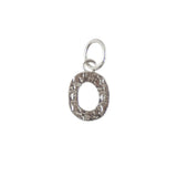 Collier argent 925 pendentif lettre martelée - O