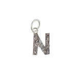 Collier argent 925 pendentif lettre martelée - N