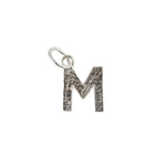 Collier argent 925 pendentif lettre martelée - M