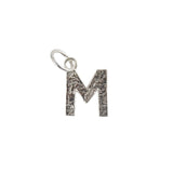 Collier argent 925 pendentif lettre martelée - M
