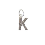 Collier argent 925 pendentif lettre martelée - K