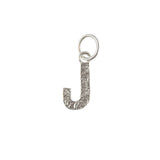 Collier argent 925 pendentif lettre martelée - J
