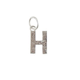 Collier argent 925 pendentif lettre martelée - H