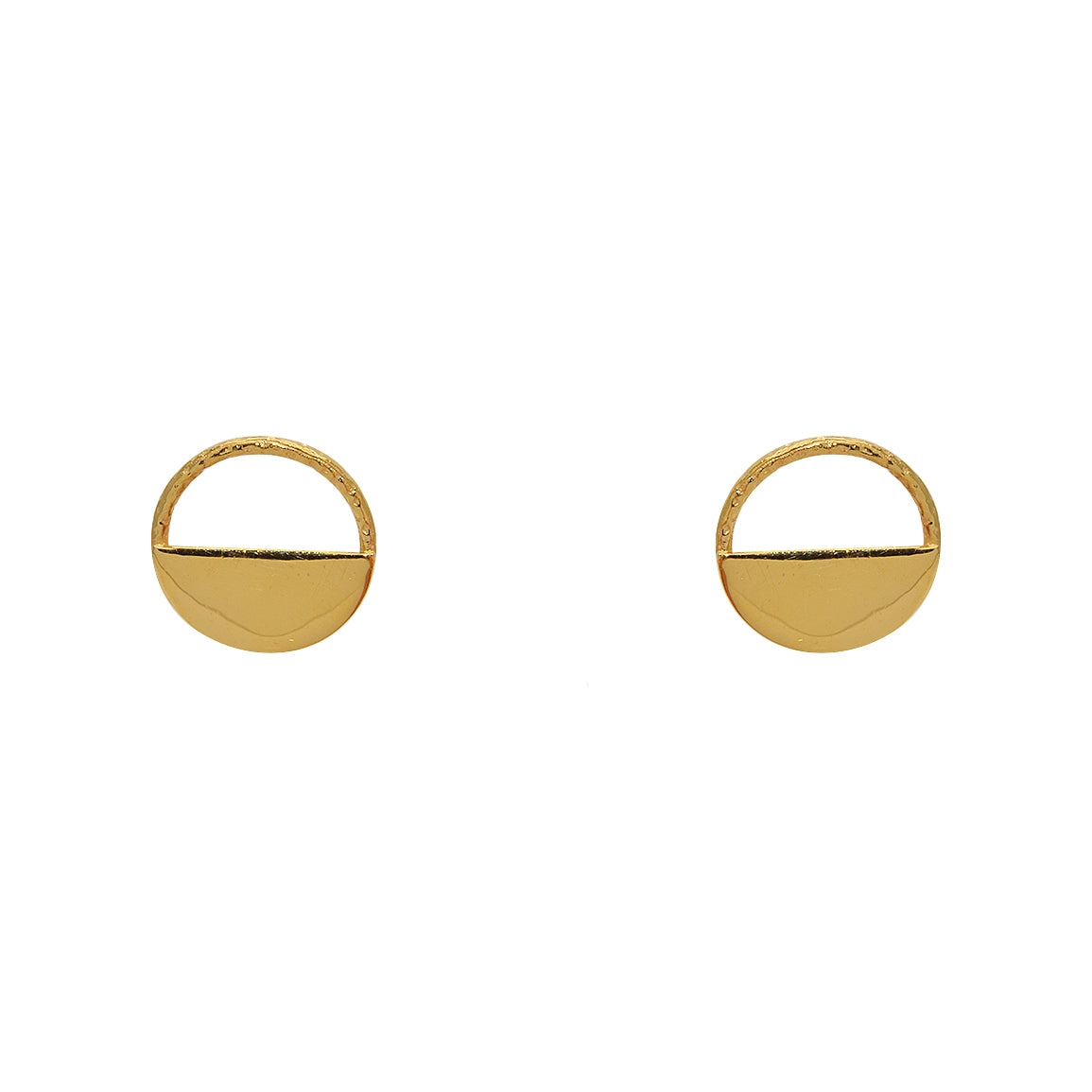 Boucles dorées martelées demi rond