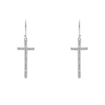 Boucles argent 925 croix zircons