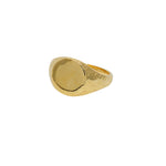 Chevalière dorée ronde martelée