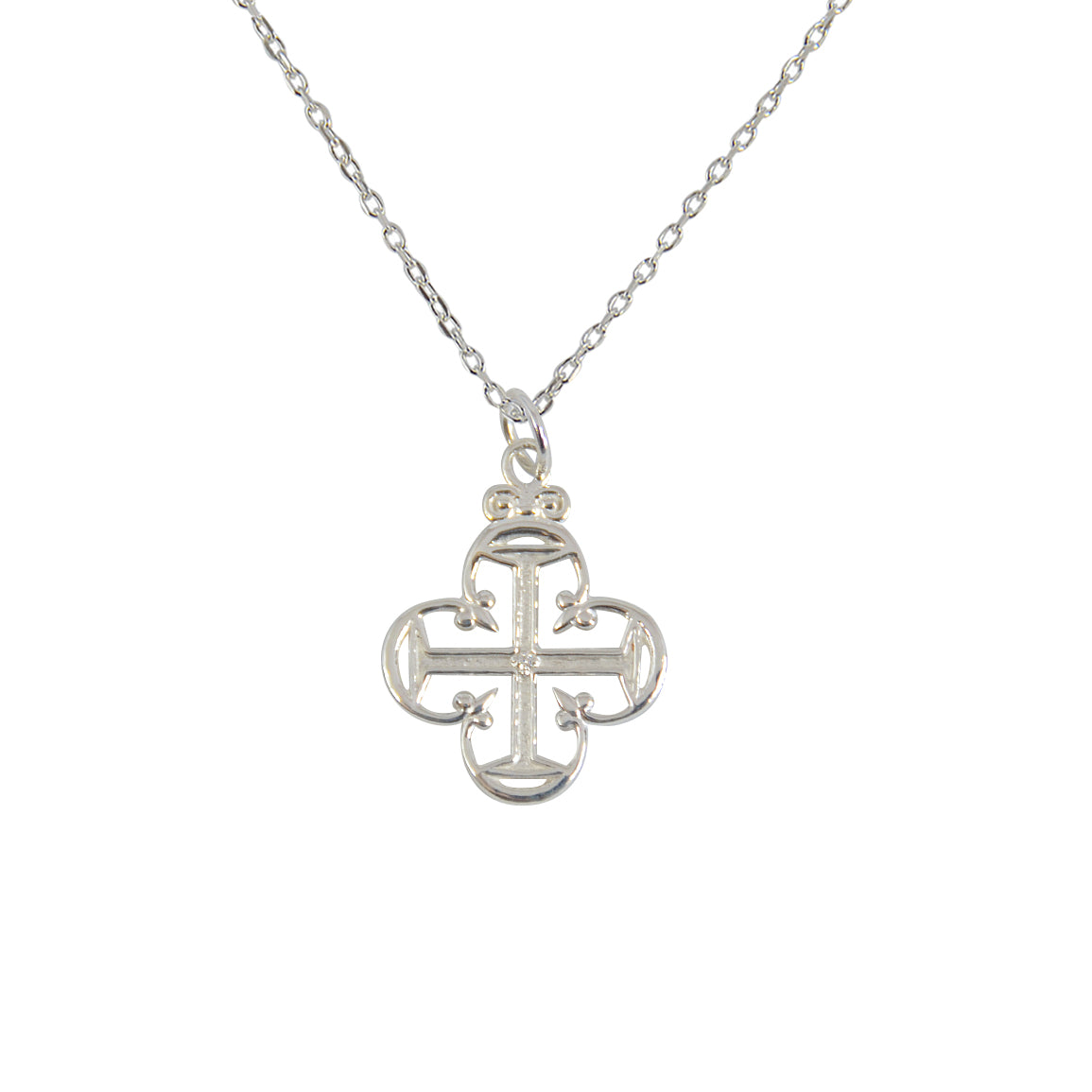 Collier argent 925 croix et zircon