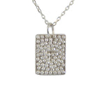 Collier plaque argent 925 texturée et croix