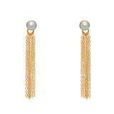 Boucles dorées pierres et chaînes - PERLE DE CULTURE
