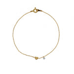 Bracelet or coeur et diamant