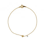 Bracelet or coeur et diamant
