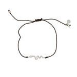 Bracelet tressé serpent argent 925 et zircons - CHOCOLAT