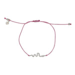 Bracelet tressé serpent argent 925 et zircons - ROSE