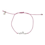 Bracelet tressé serpent argent 925 et zircons - ROSE