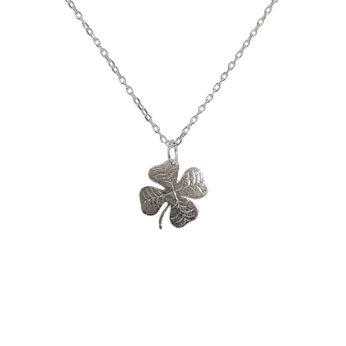 Collier argent 925 trèfle texturé