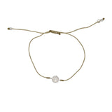 Bracelet tressé fleur argent 925 et zircons - KAKI