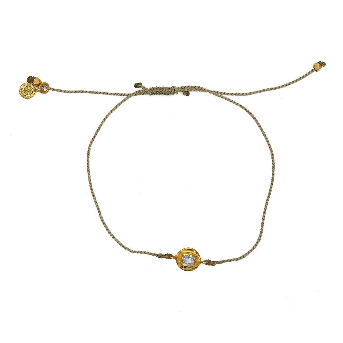 Bracelet tressé doré et zircon - KAKI
