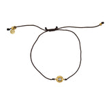 Bracelet tressé doré et zircon - CHOCOLAT