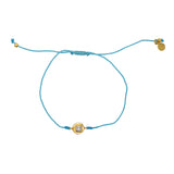 Bracelet tressé doré et zircon - TURQUOISE