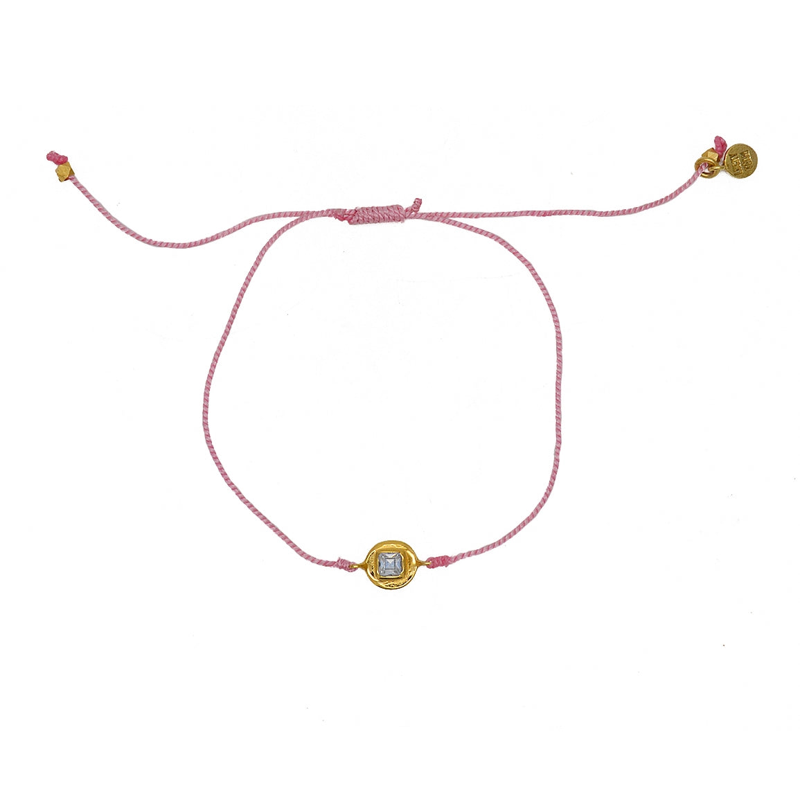 Bracelet tressé doré et zircon - ROSE