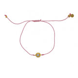 Bracelet tressé doré et zircon - ROSE