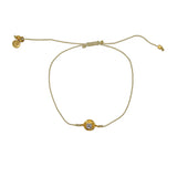 Bracelet tressé doré et zircon - BEIGE