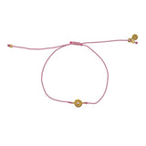 Bracelet tressé bleu jean soleil doré et zircon - ROSE